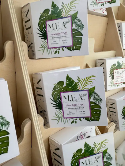 Boxes of Soap sold at Rogue River Growers Market