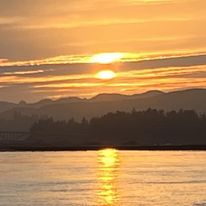 Beautiful sunset on the water.