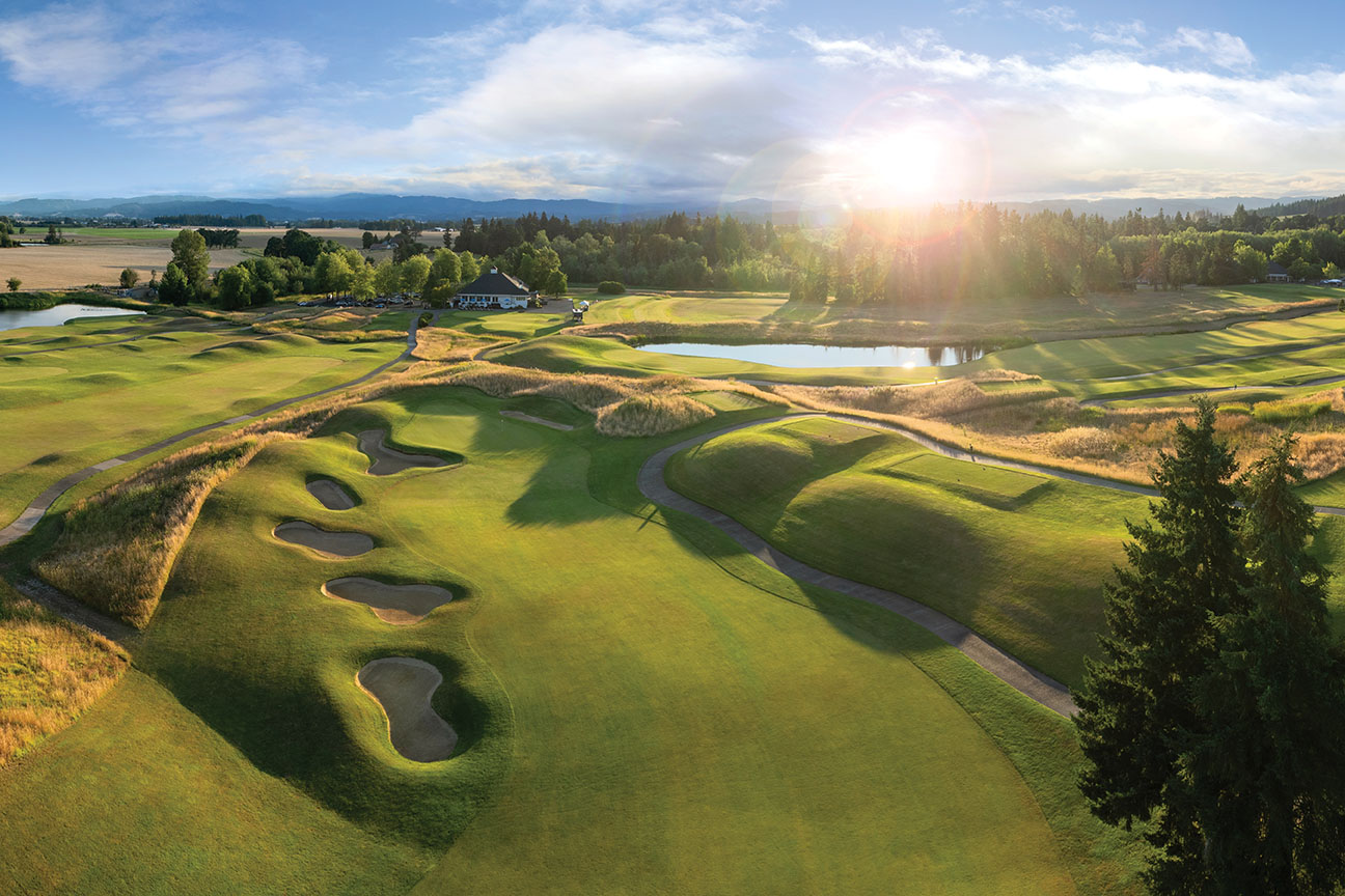 aerial view of golf course