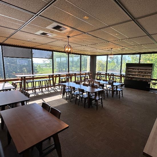 interior of restaurant tables and chairs