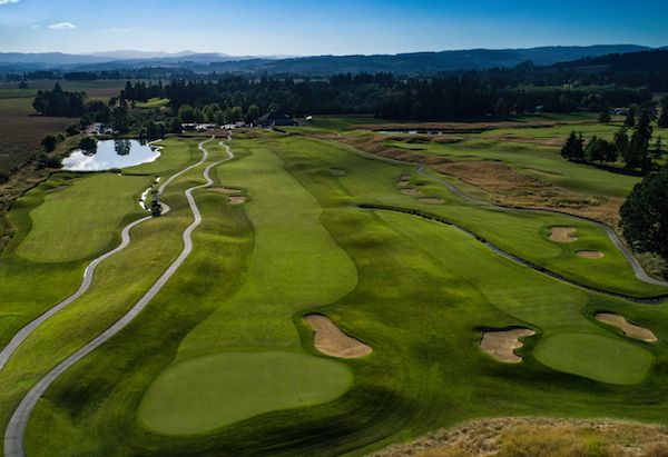 aerial view of golf course