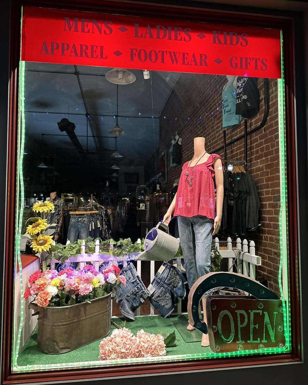 storefront display of a clothing store