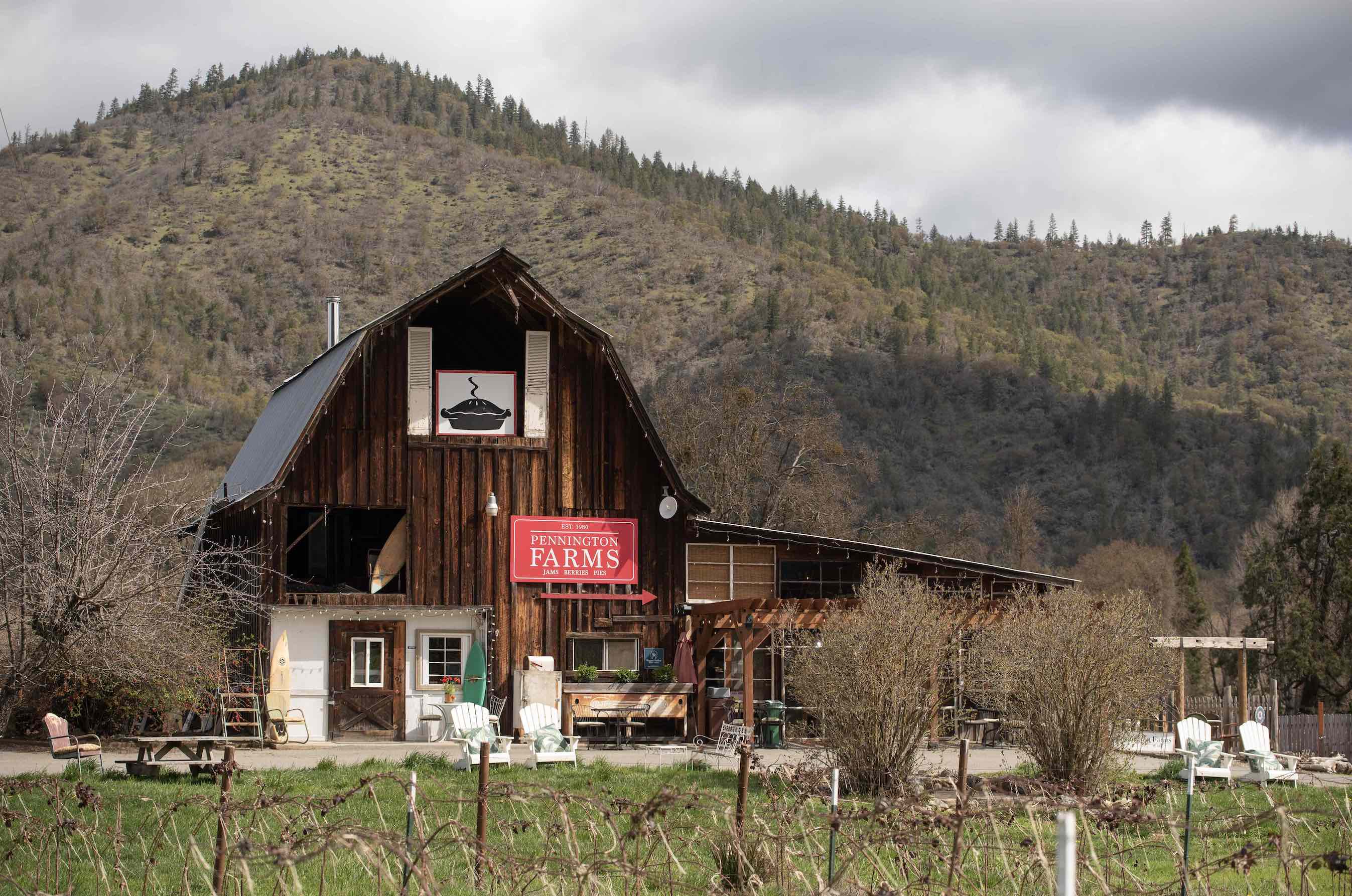 Overcast day with a view of Pennington Farms in Southern Oregon