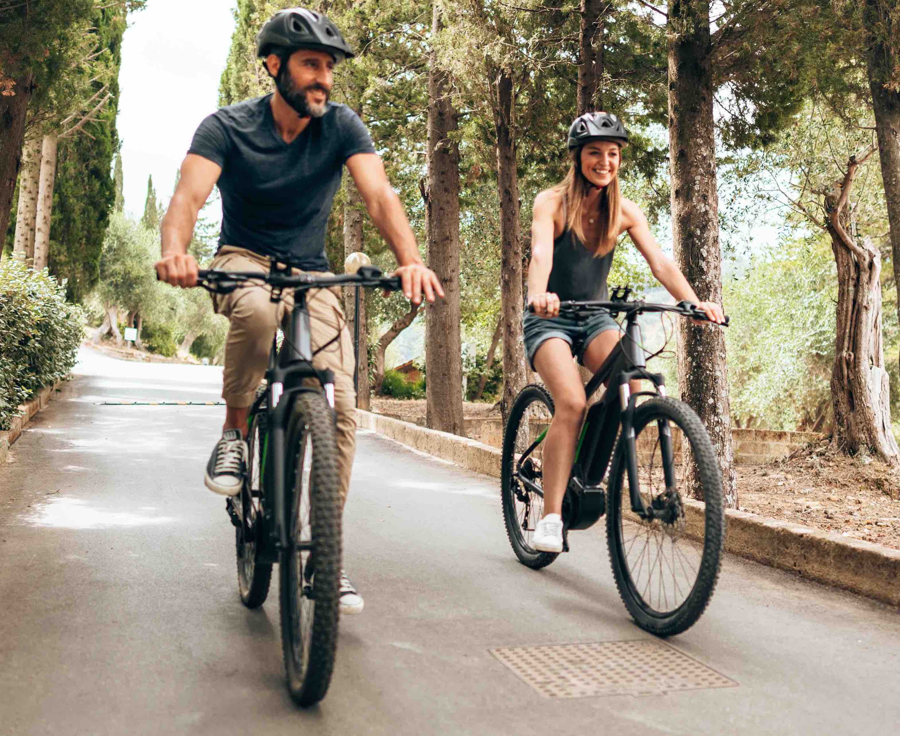 ebike riders on paved path