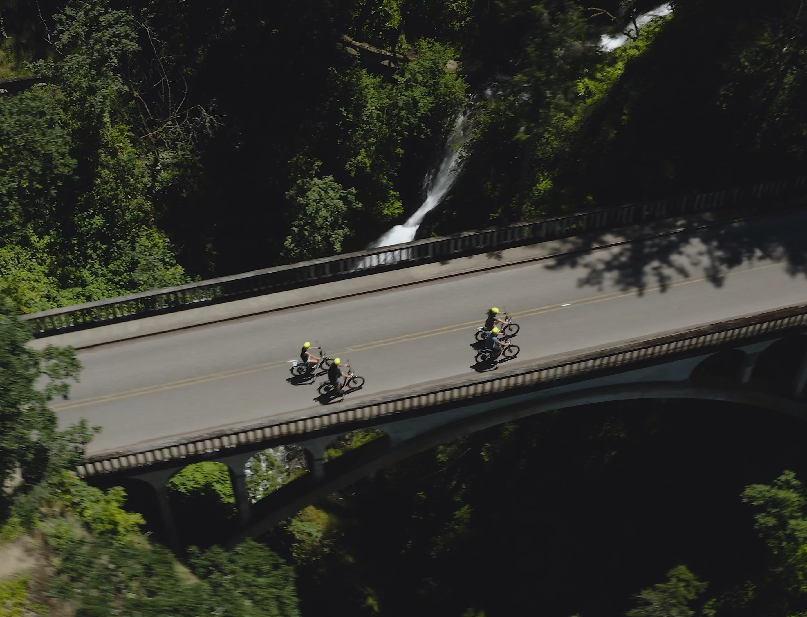 ebikes on Sheppard's Dell Bridge