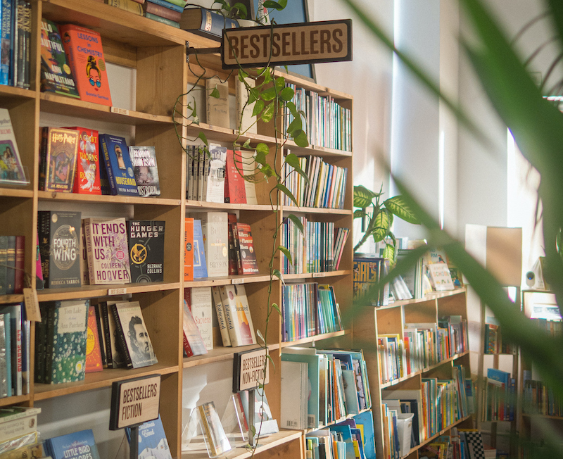 book shelves at Big Story