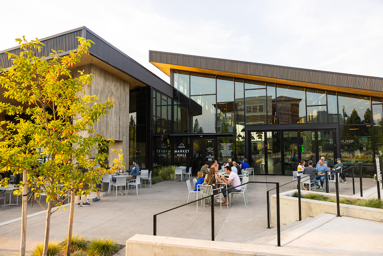 the Grove outdoor dining area