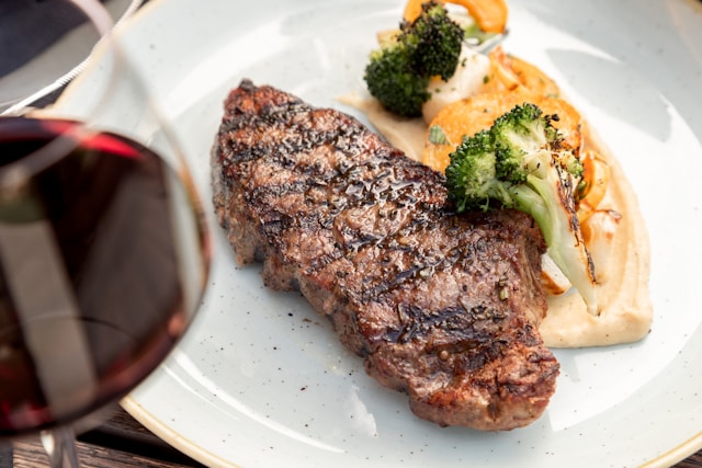 steak and veggies