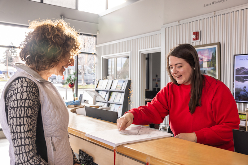 Visit Bend visitor center counter