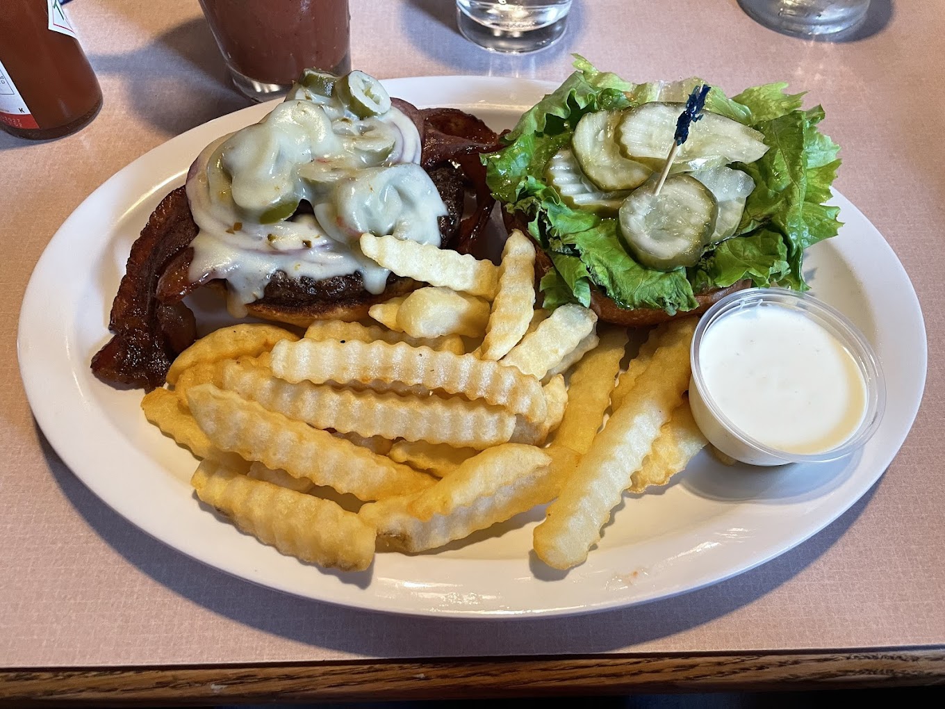 burger and fries