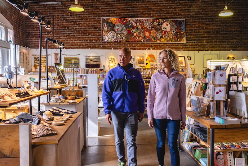 couple shopping at the workhouse