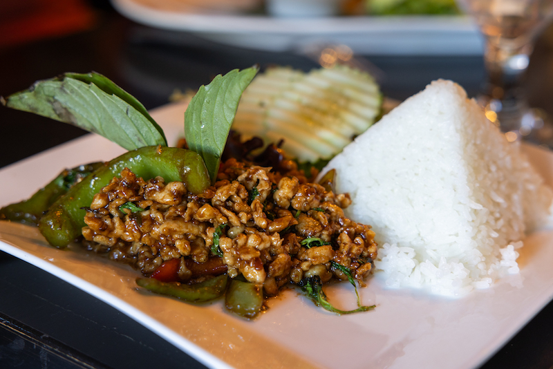 meat and rice dish at Noi Thai