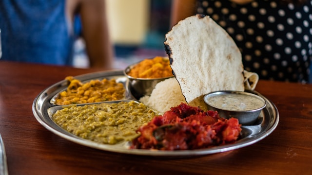 plate of colorful Indian Food