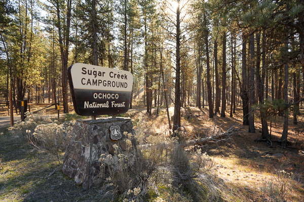 Sugar Creek Campground sign