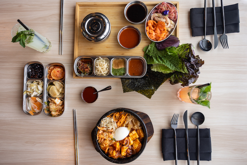 table of food at Yoli