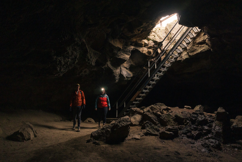 hikers at Boyd Cave