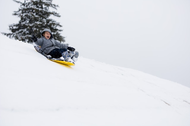 sledding at the sno-park