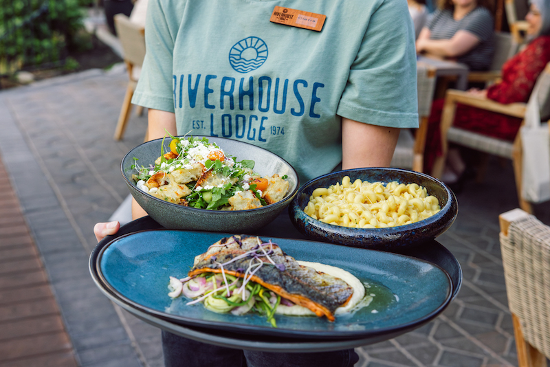 tray of food at Riverhouse