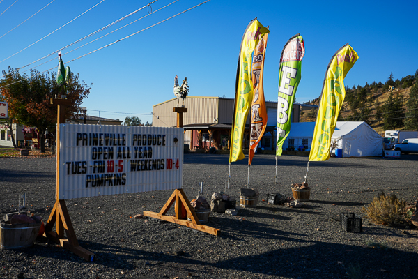 Prineville Produce stand and banners