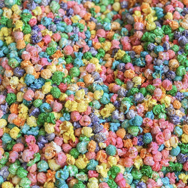 assortment of multi colored popcorn