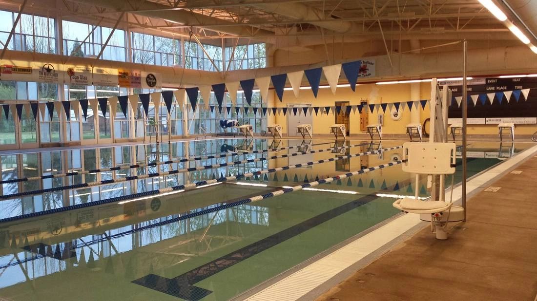 Pool Area with Swim Lanes set up