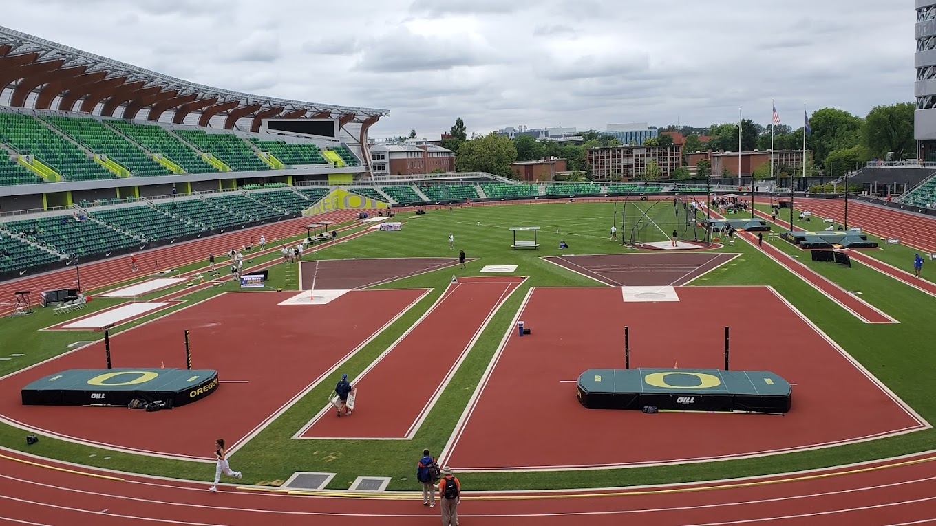 Field Area of outdoor sports stadium