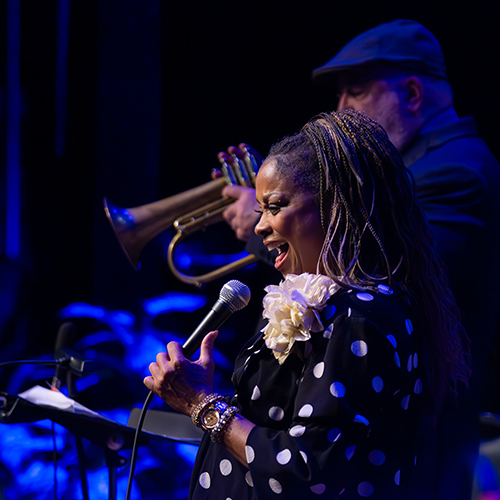 Oregon Coast Jazz Party - Singer and Trumpeter Enjoying Playing Together