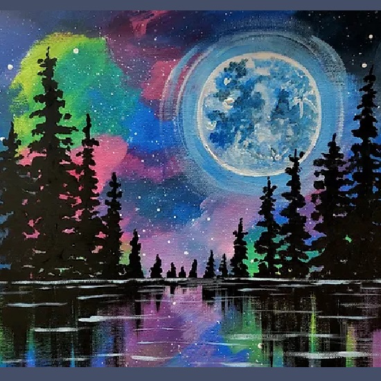 Super Blue Moon Paint and Sip at Lazy Days Brewing