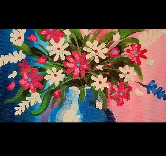 Red White and Bouquet Paint and Sip at Bethany Public House Travel Oregon