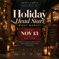 Holiday Lights at an Outdoor Market