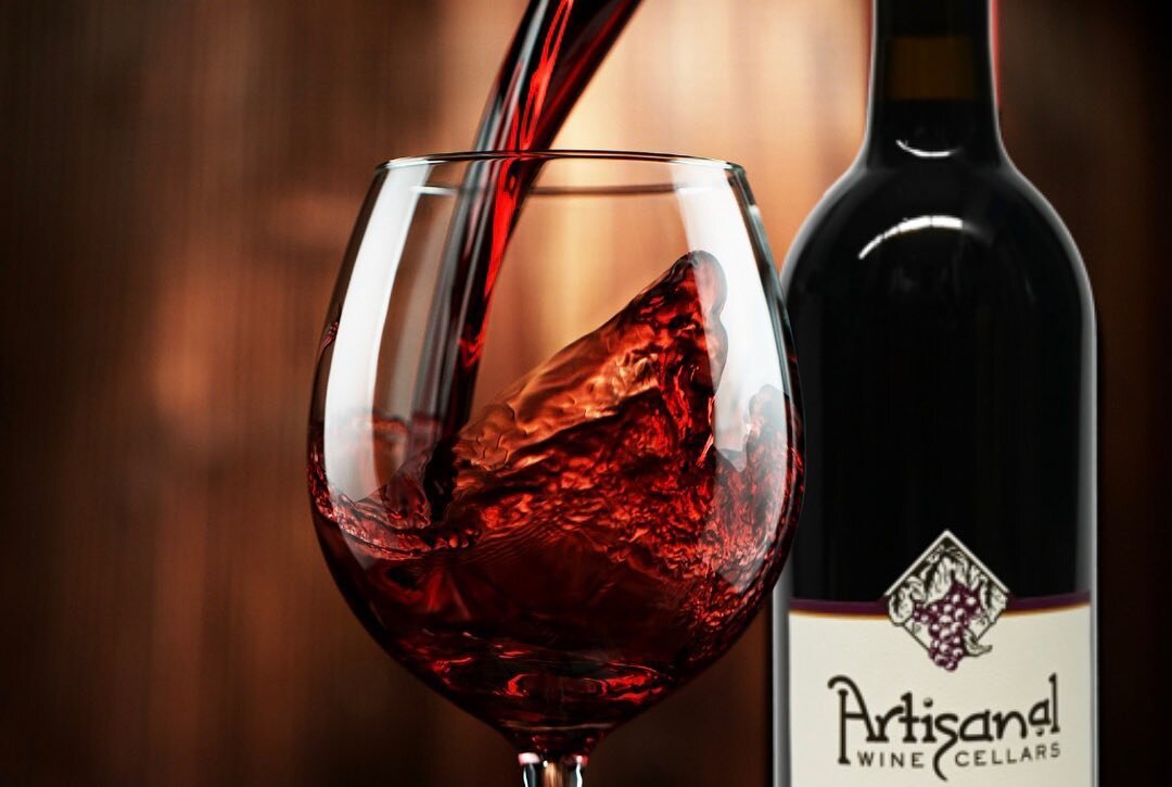 Red wine being poured into wine glass