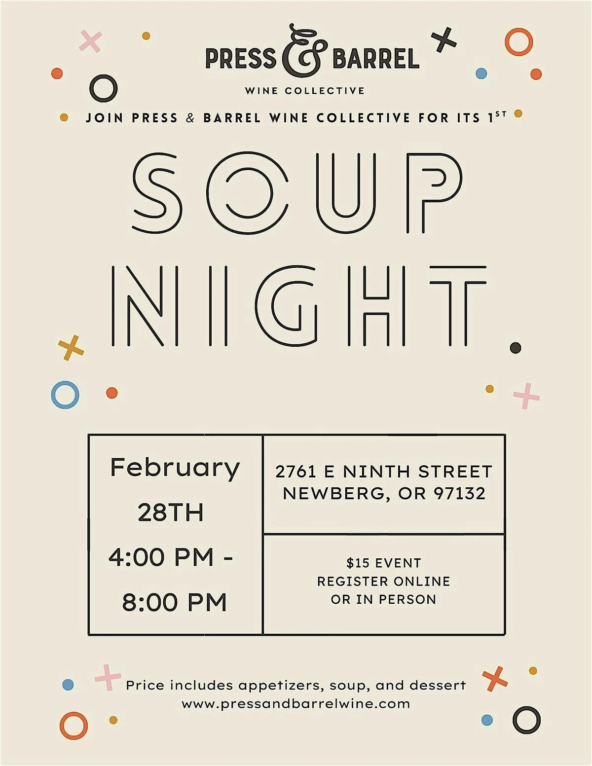 Soup Night @ Press & Barrel Wine Collective