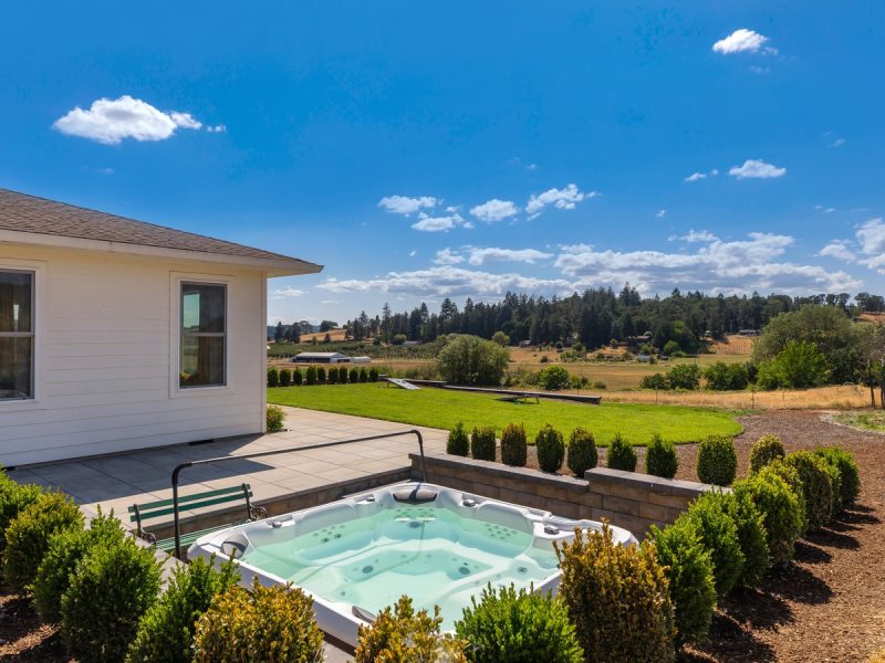 Backyard view with spa
