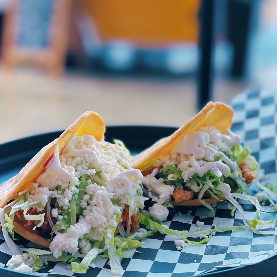 two tacos on a plate