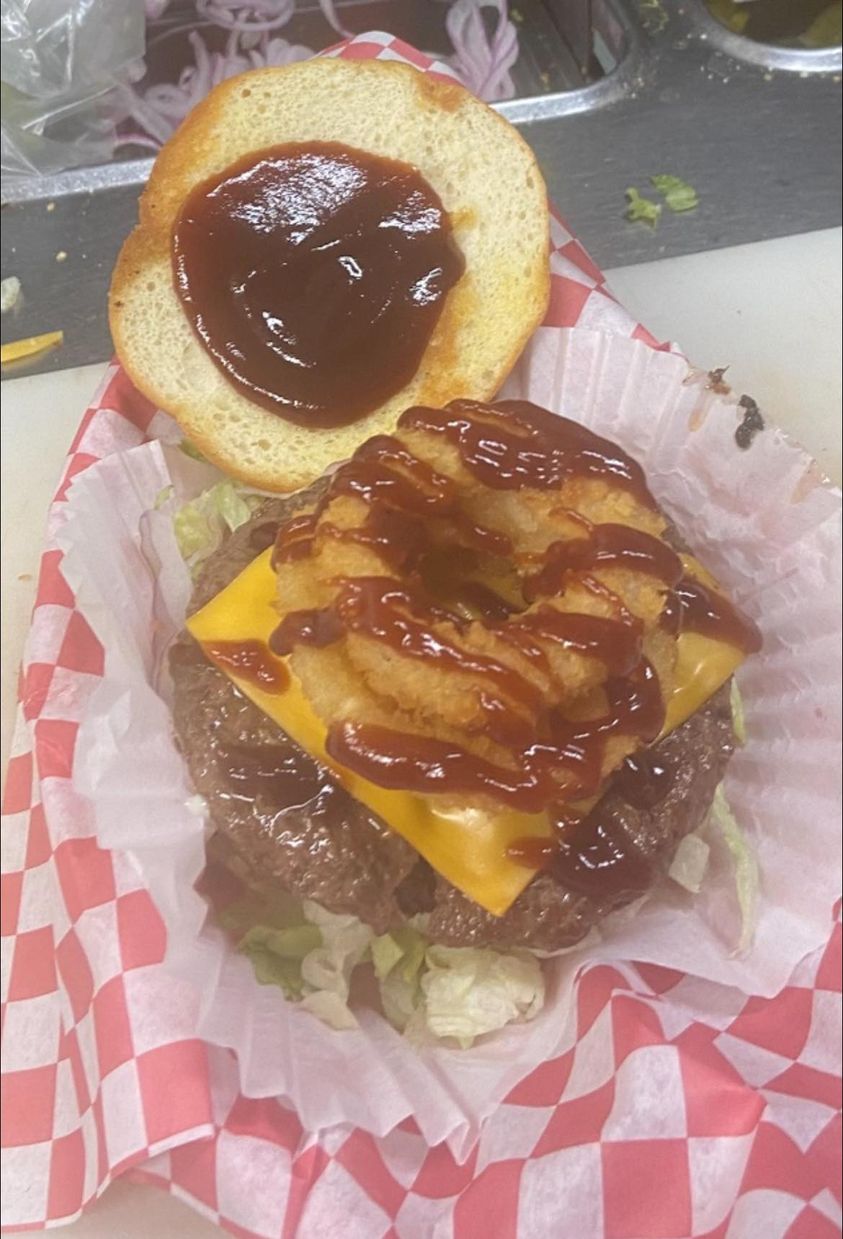 Open face burger