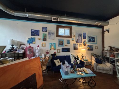 Some of the artwork on display.