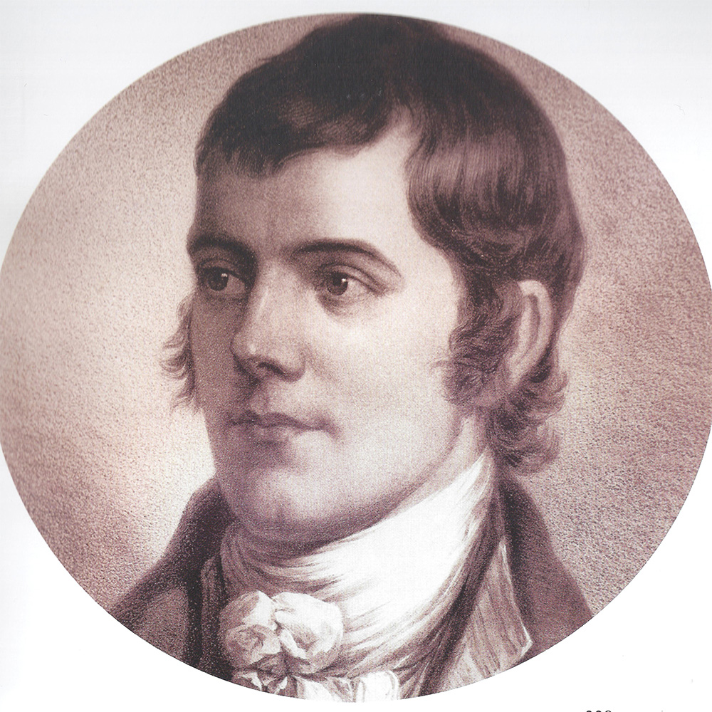 old timey portrait of Scottish poet Robert Burns