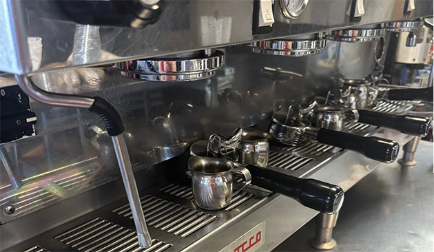 a commercial sized espresso machine