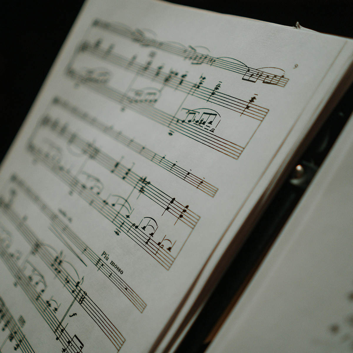 close up page of sheet music