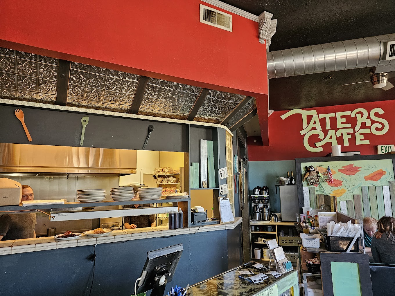 view into kitchen at a cafe