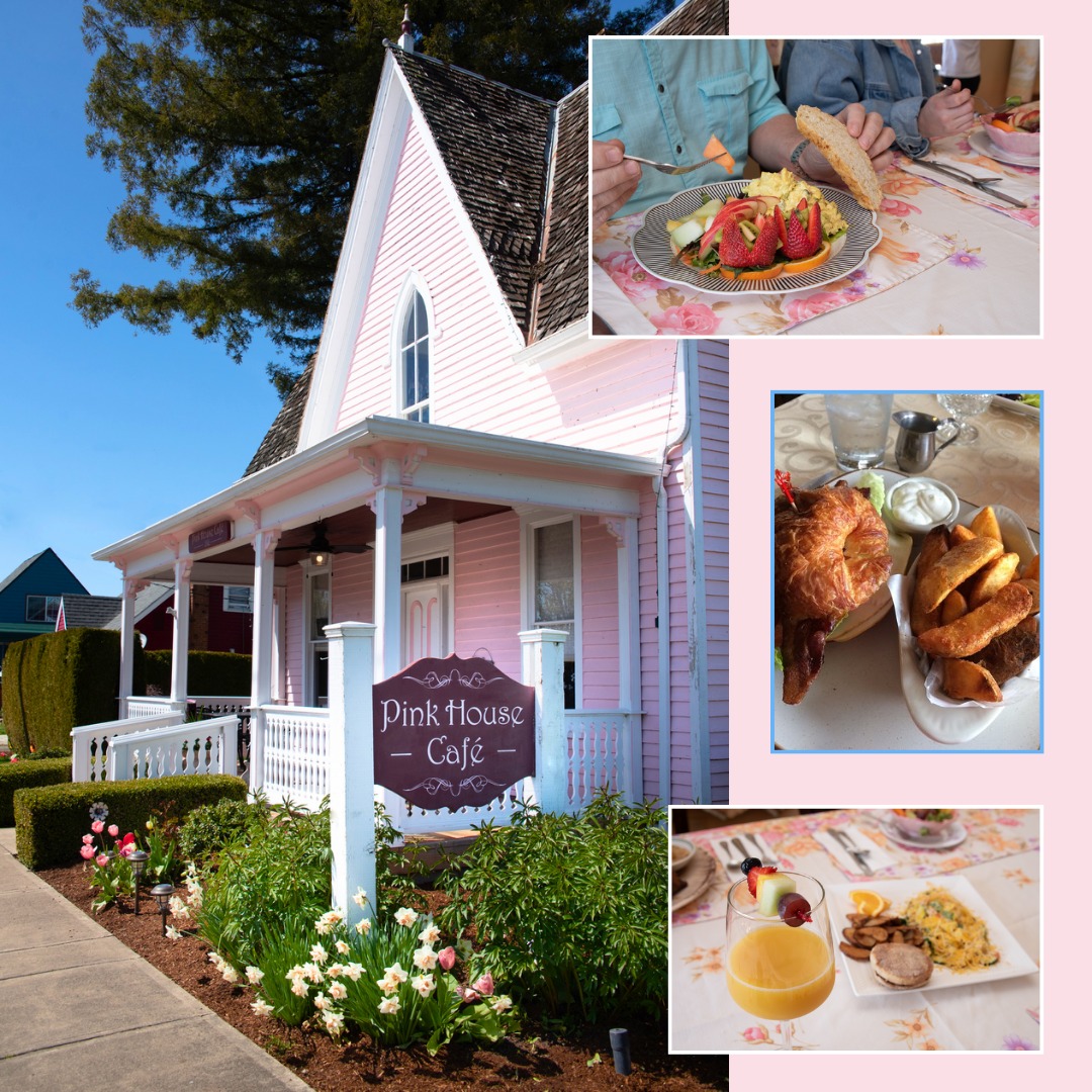 Pink House Food and exterior