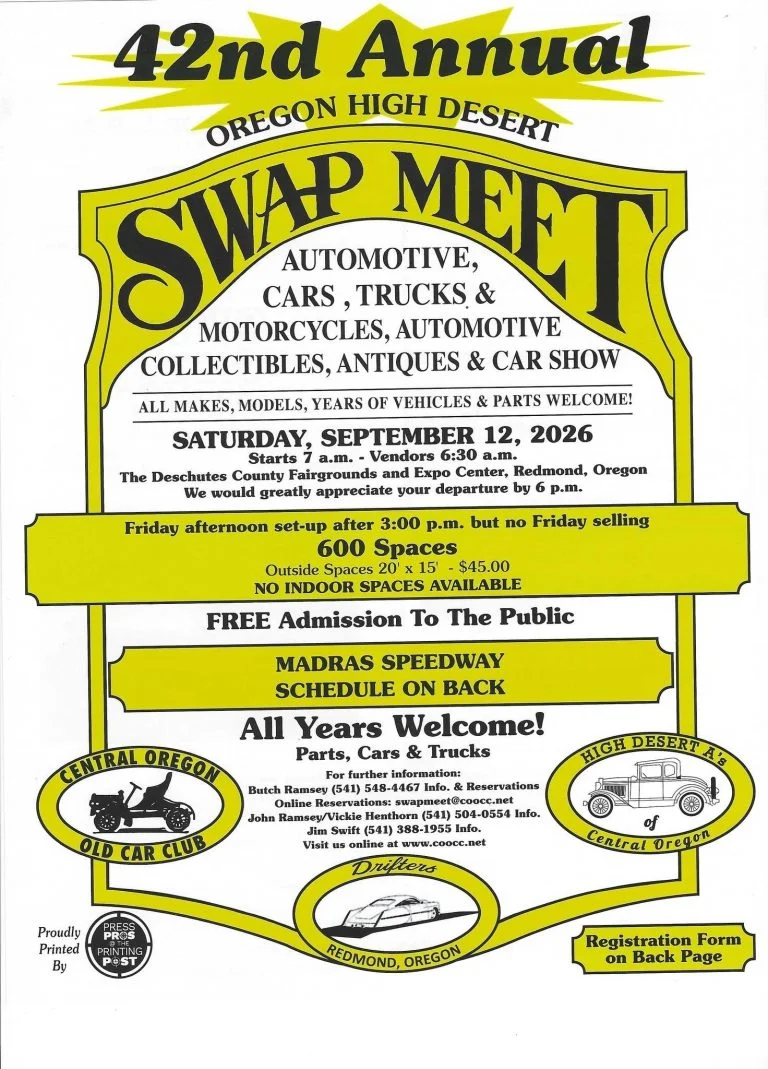 Poster with information about meet