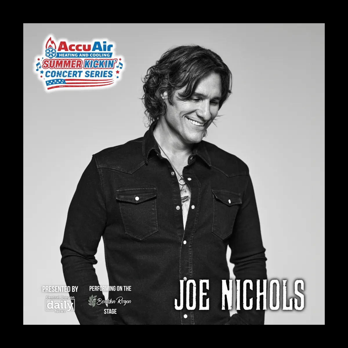 Black and white photo of Joe Nicholes