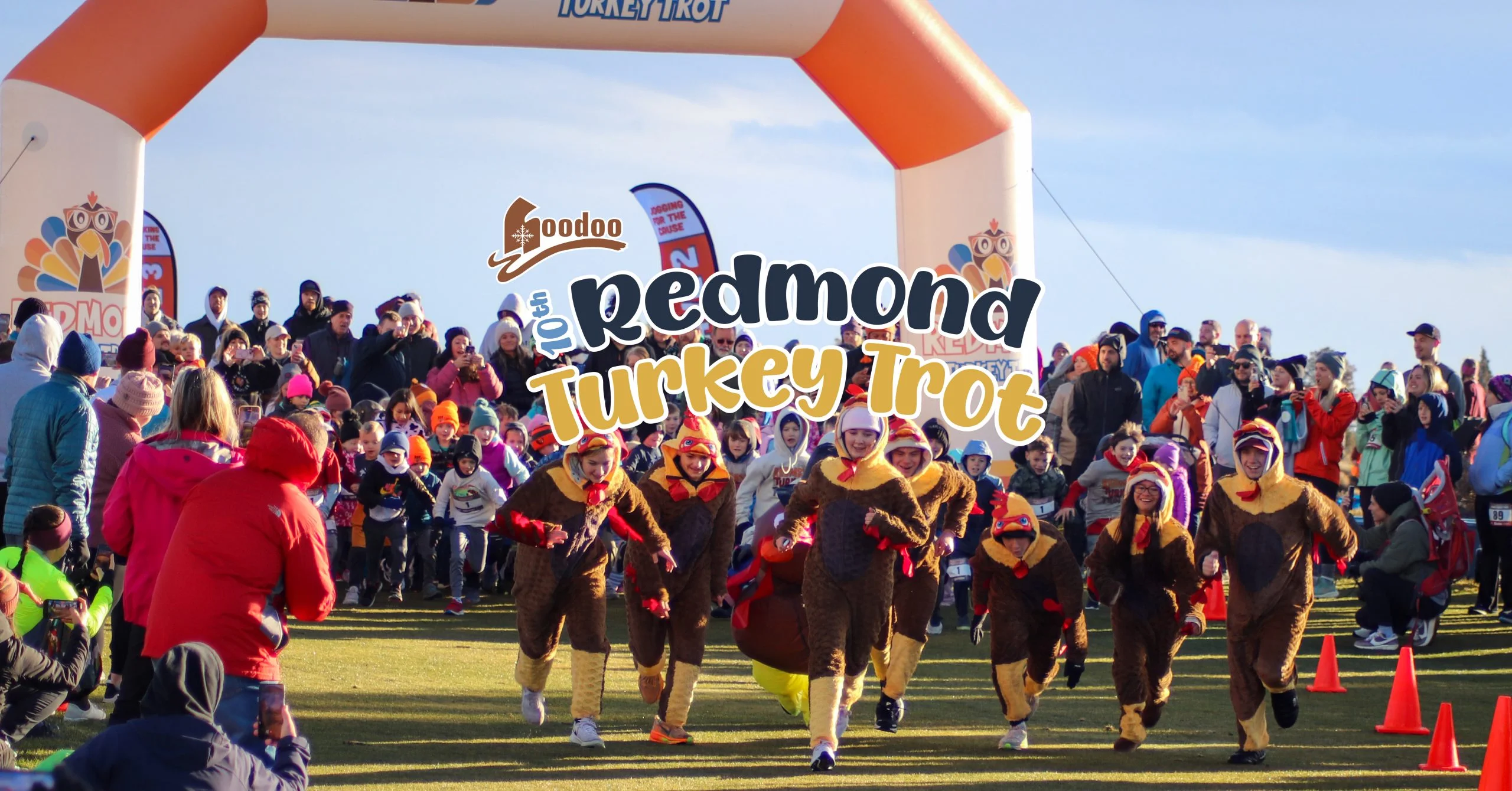 Image shows racers running wearing costumes
