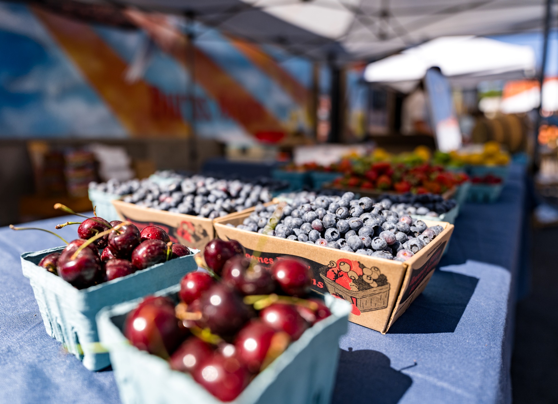 farmers market cherries and berries
