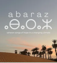 Text against a photo of a desert sky with palm trees in the background
