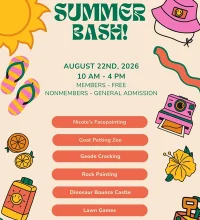Summer Bash poster with illustrations