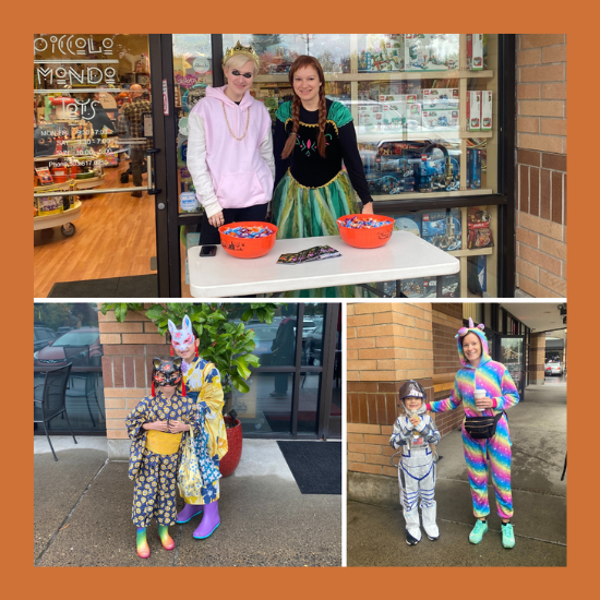 Collage for people wearing halloween costumes