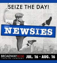 graphic with a boy leaping in the background