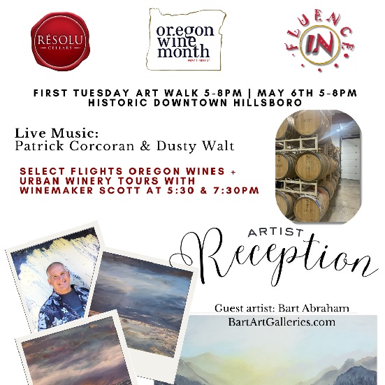 First Tuesday Art Walk & Artist Reception at Resolu Cellars